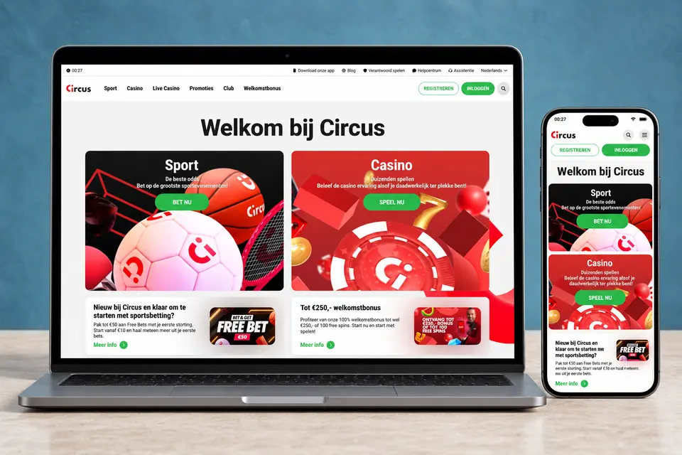 Screenshot van de website van Circus.nl